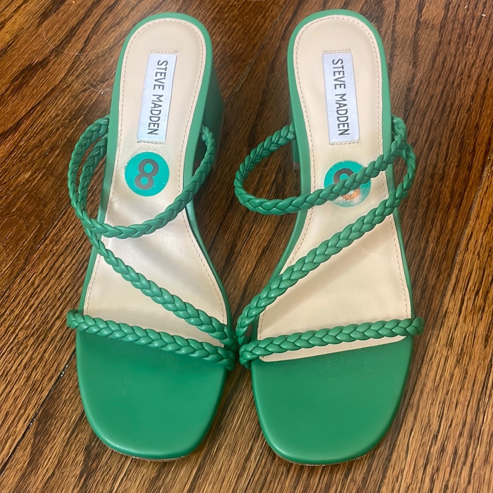 Steve madden slip on heels- green